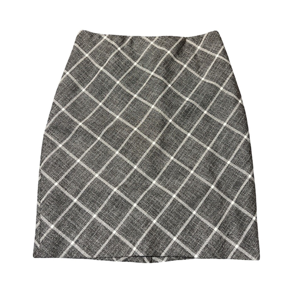 White House Black Market Gray Plaid Pencil Skirt Size 2